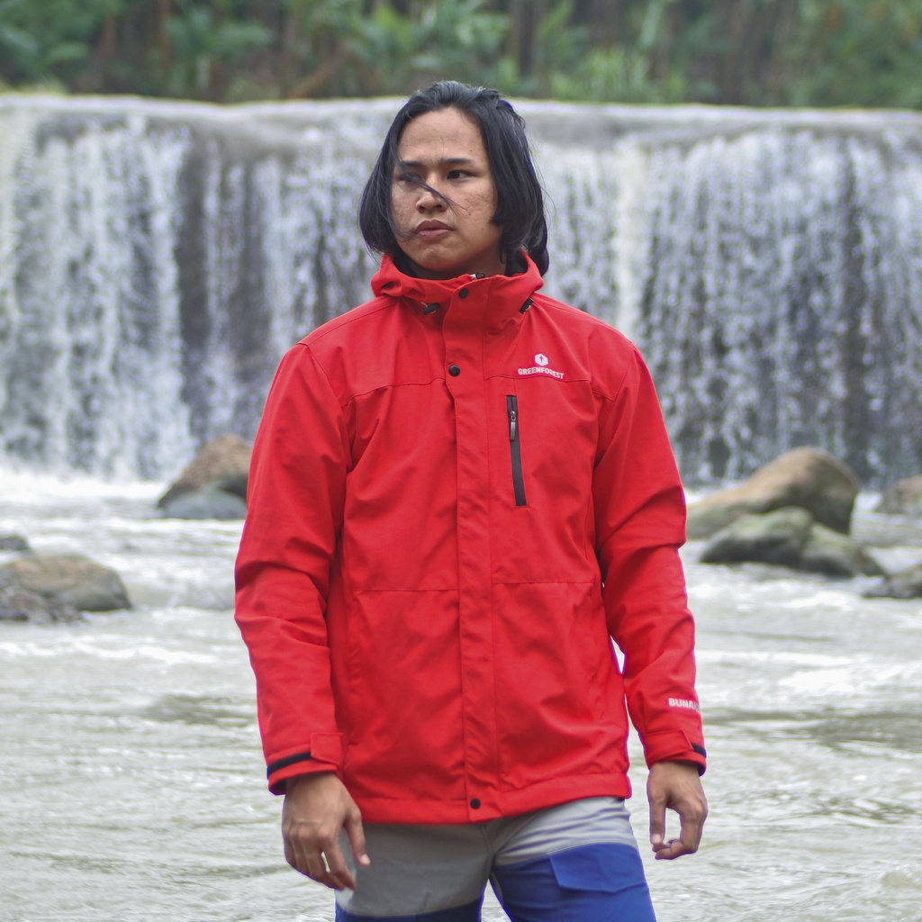 Greenforest Bunaken Jaket Gunung Waterproof Inner Polar Pria dan Wanita-Merah