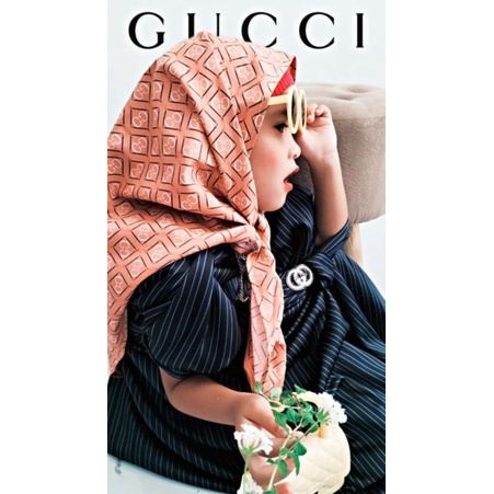 Satu Set Setelan Dress Anak Perempuan Gucci Lengkap Scarf Aksesoris Tas // Dress Viral // Kostum Viral