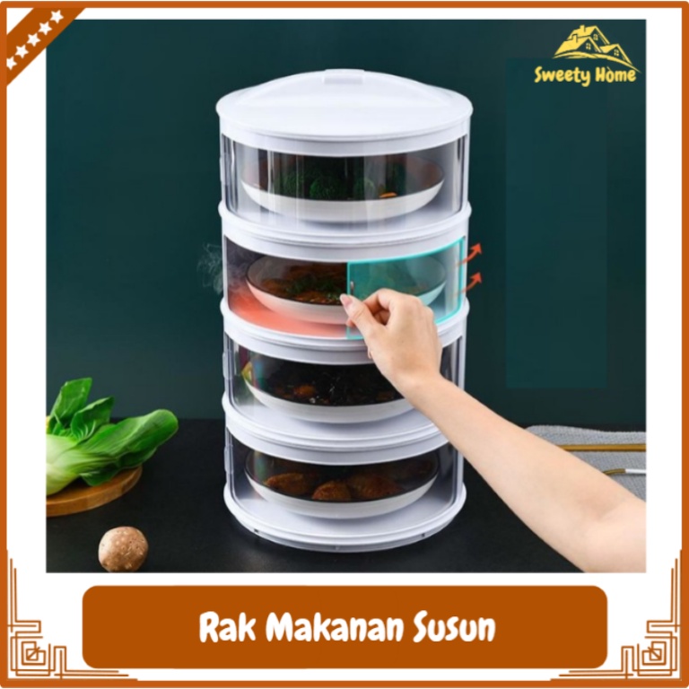 Rak Makanan Susun/Tempat Menyimpan Makanan/Tudung Saji 4 susun
