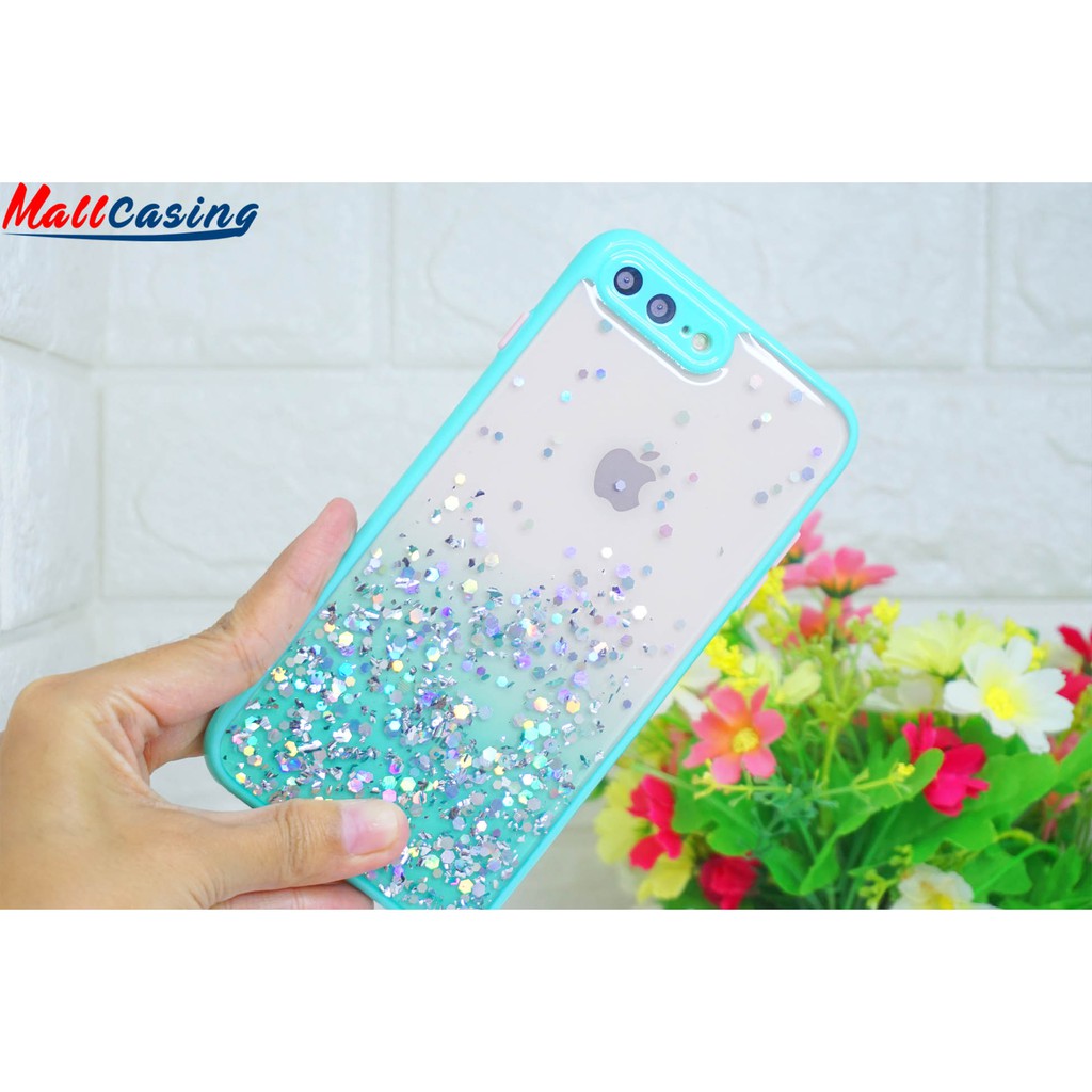 MallCasing - Oppo A16 | Reno 4F/ F17 Pro Transparent Dove Candy Glitter Hard Case