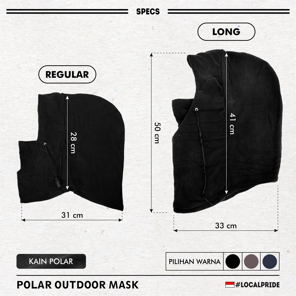 Masker kupluk polar ninja balaclava full face scarf serbaguna multifungsi 6 in 1 motor by Funcover