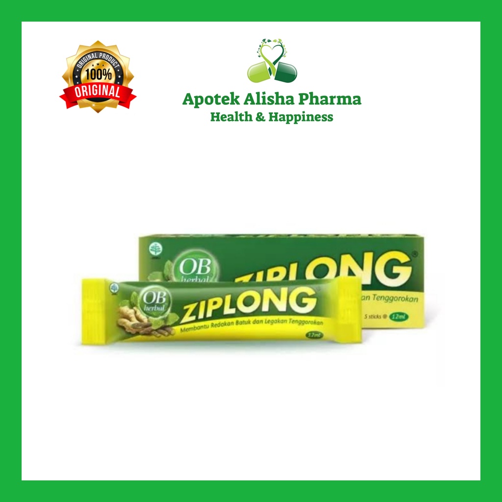 OB Herbal Ziplong Sirup (Box 5sachet) - OBZiplong Syrup Obat Batuk / Tenggorokan Gatal