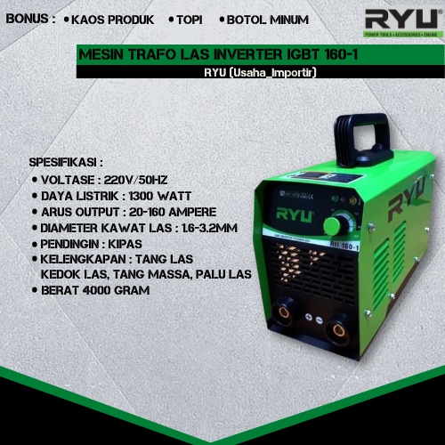 Mesin Trafo Las RYU Inverter IGBT RYU Original Mesin RYU Mesin Las Listrik Mesin Las Trafo RYU Mesin