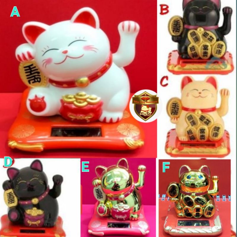 Maneki Neko Solar Size M / Kucing Hoki Solar / Lucky Cat Solar / Cao Cai Mao solar / Manekineko Solarcell Medium