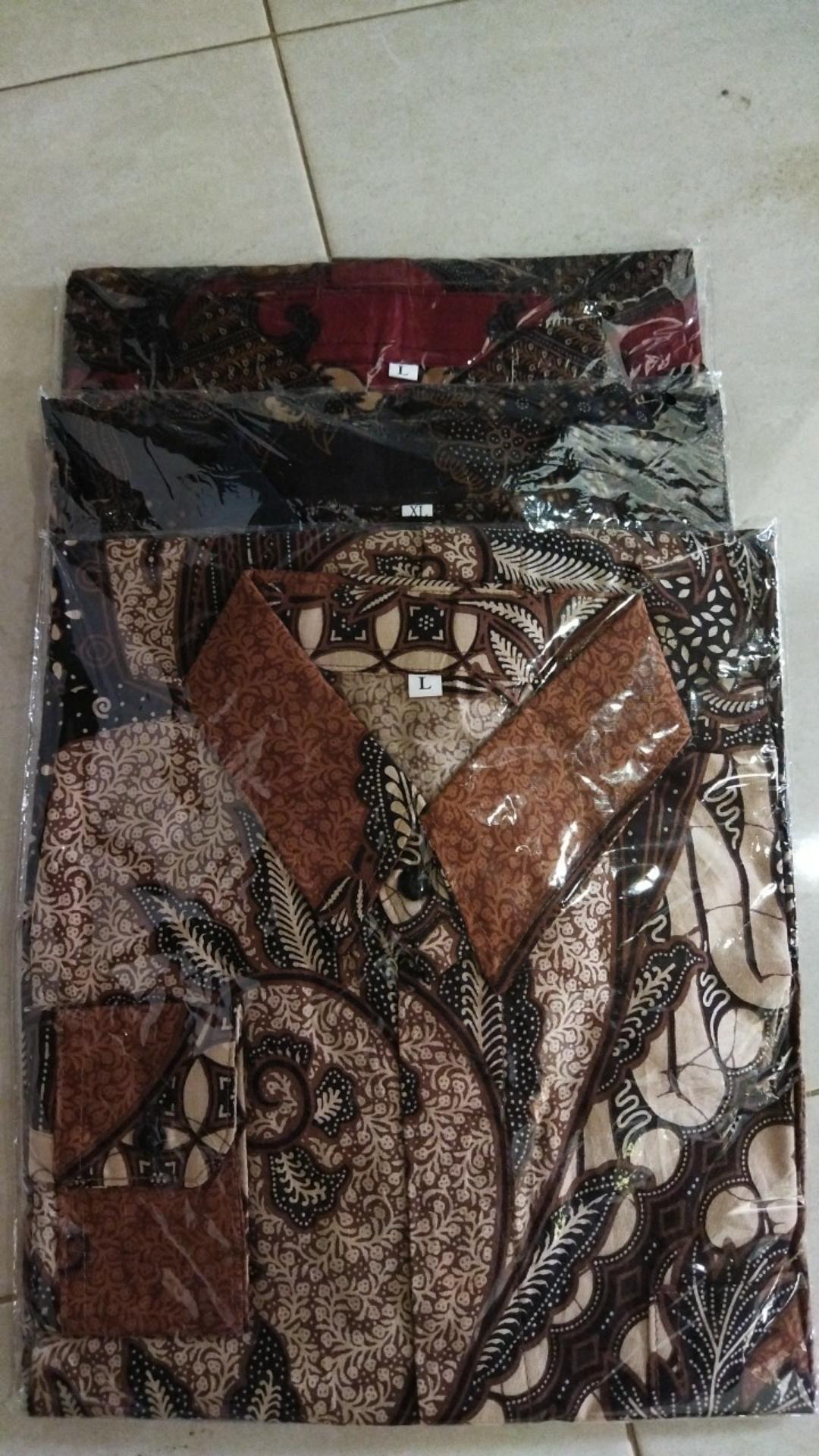 Baju Batik Pria Slimfit Big Size M L Xl Xxl Atasan Kemeja Batik Lengan Panjang