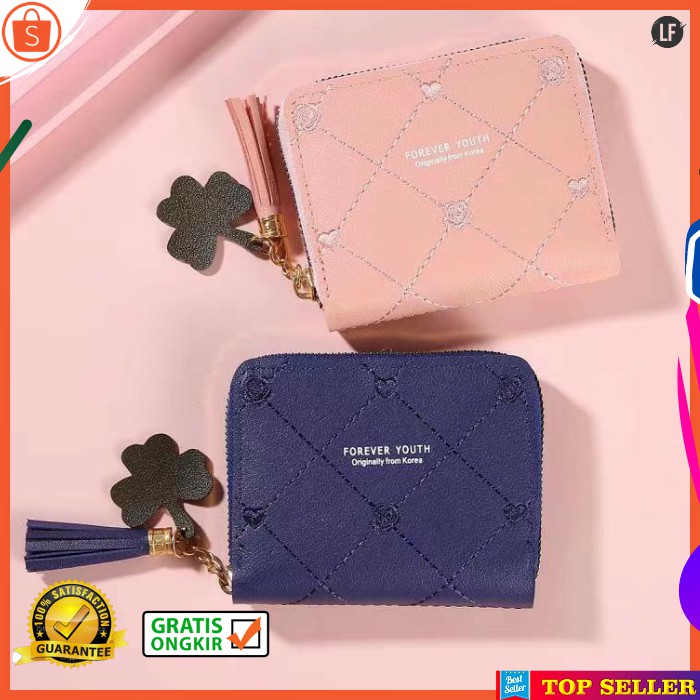 DOMPET MINI WANITA KEKINIAN FASHION CEWEK KOREA KARAKTER POLOS GLITER WALLET WOMEN A1