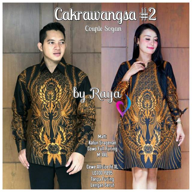 Cakrawangsa #2 ORI RAYA couple batik katun sarimbit baju couple batik couple seragam batik solo