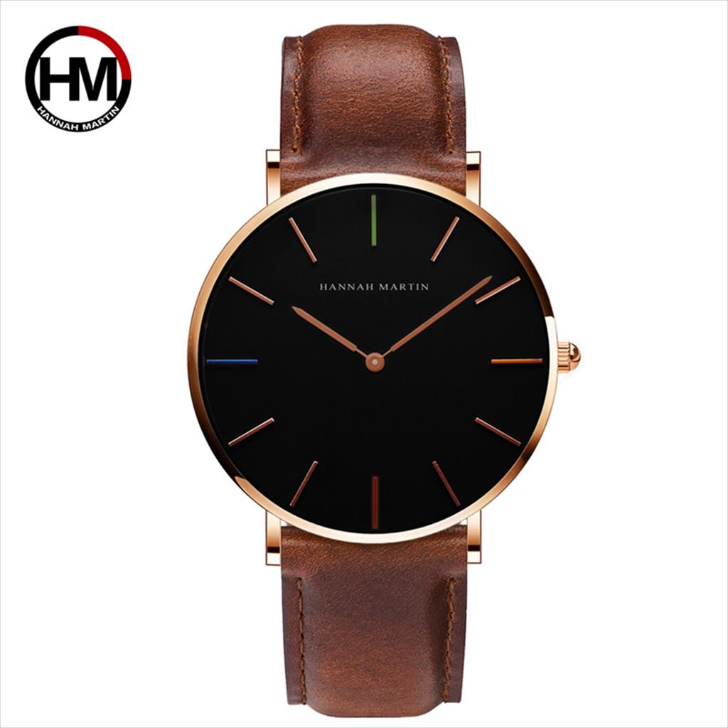 Jam Tangan Pria Hannah Martin 3690 Leather Original Premium