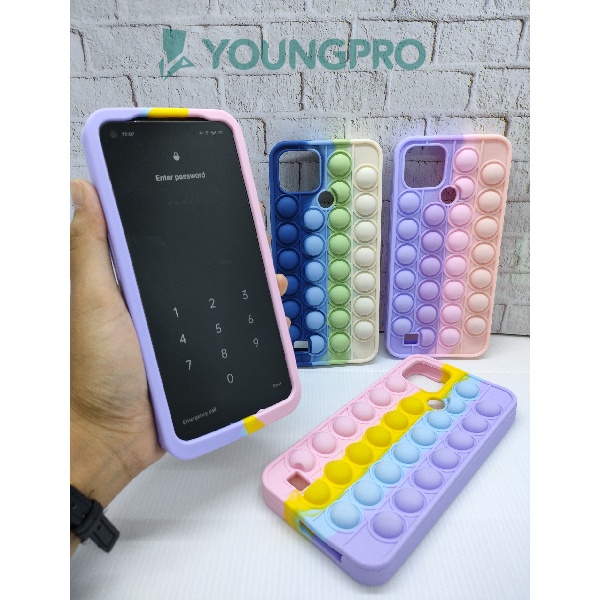 SILICONE CASE POP IT REDMI 8 8A - CASE PENGHILANG STRESS PUSH IT BUBBLE CASE RAINBOW