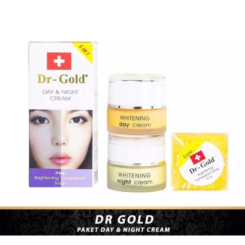 DR GOLD SET 3IN1 WHITENING DAY &amp; NIGHT CREAM + SABUN ORIGINAL BPOM