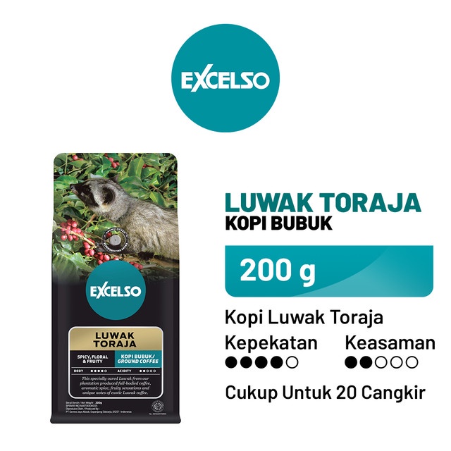 

EXCELSO Luwak Toraja - Bubuk Kopi 200 gr