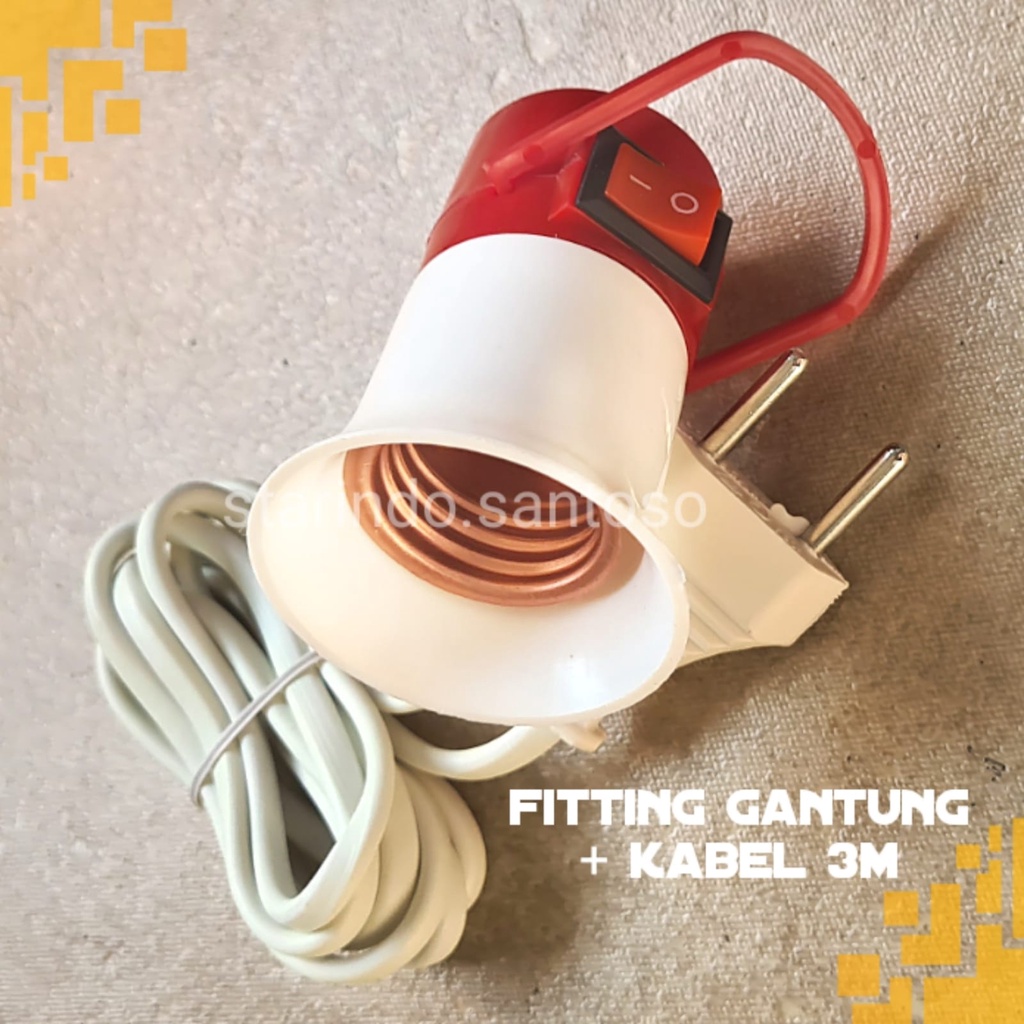 FITTING GANTUNG KABEL 3m 1,5m saklar cable 1,5 3 meter