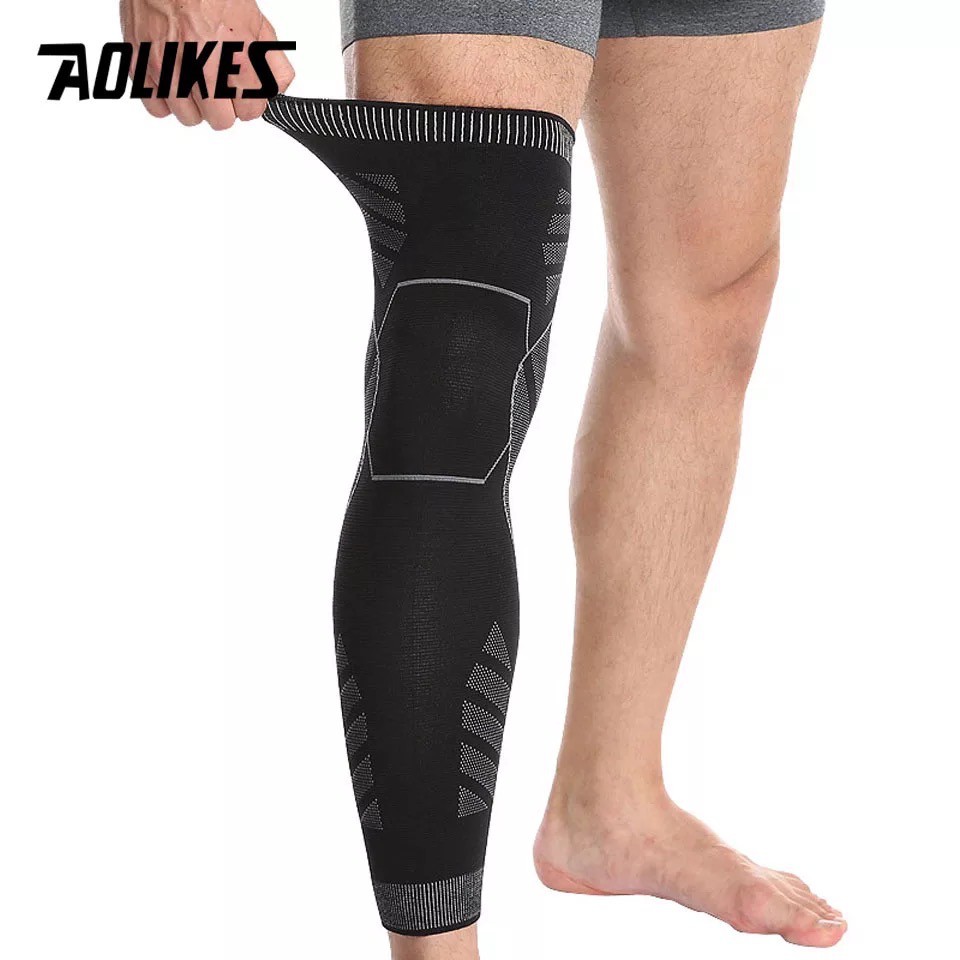 AOLIKES 7060 Leg Sleeve Calf Compression Knee Support / Deker Pelindung Lutut Kaki Panjang Olahraga