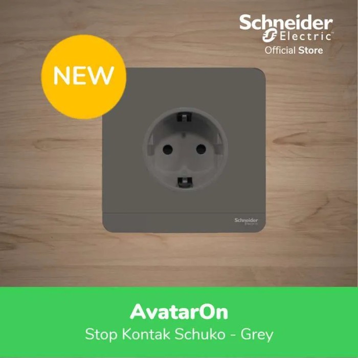 Schneider Electric AvatarOn Stop Kontak Schuko - Grey