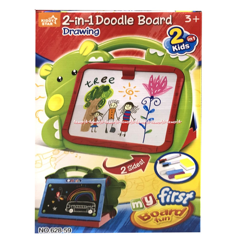 Kiddy Star 2 In 1 Doddle Board Papan Tulis Untuk Belajar Menggambar Dan Menulis Untuk Anak Anak