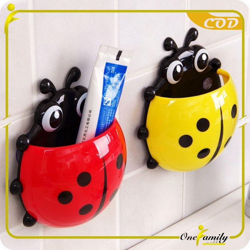 Tempat Sikat Gigi Odol / Pasta Gigi Bentuk Kumbang Tempel Ladybug