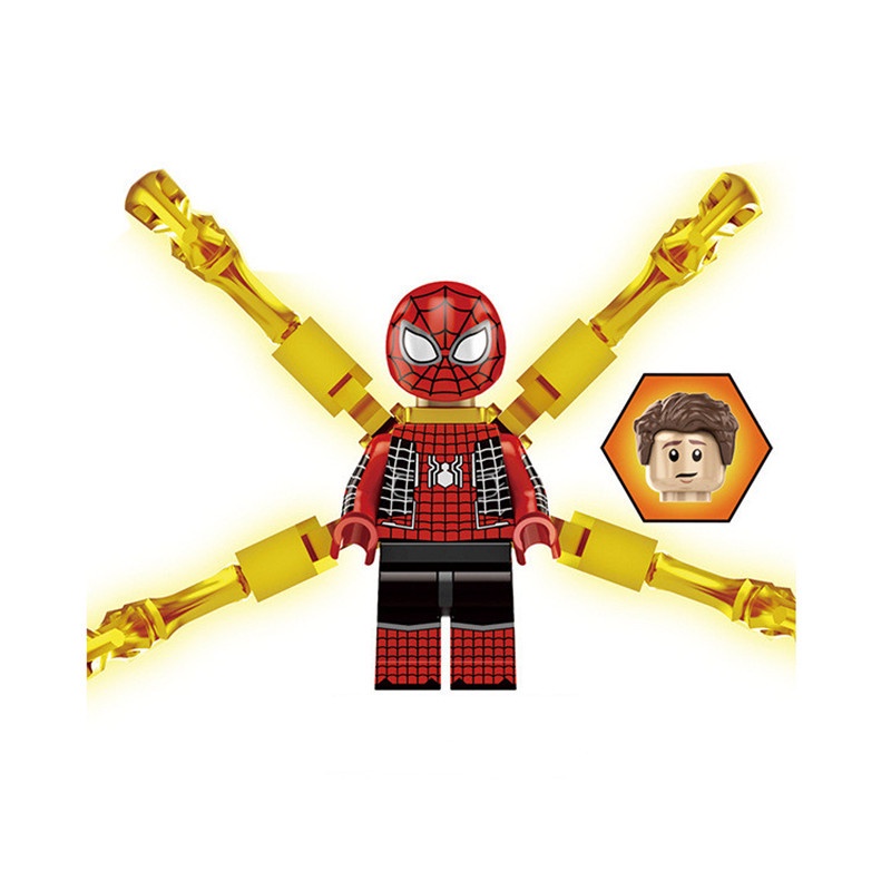 1pc Mainan Puzzle Balok Bangunan Minifigure Model Marvel Spiderman Bahan ABS Untuk Hadiah Anak