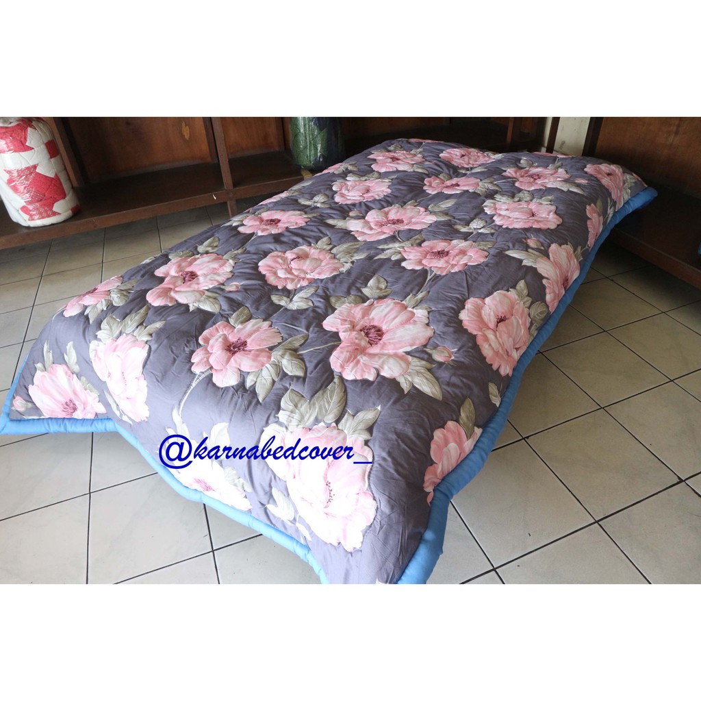 Bedcover Single 150 x 245 Motif TERBARU BUNGA MAWAR CANTIK KATUN HALUS BAli