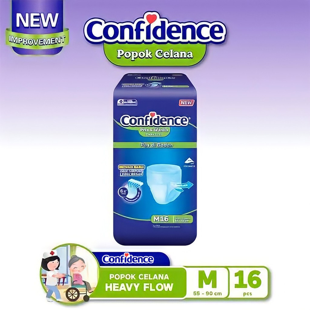 Confidence Heavy Flow M16 - Confidence Popok Celana Dewasa Heavy Flow M 16