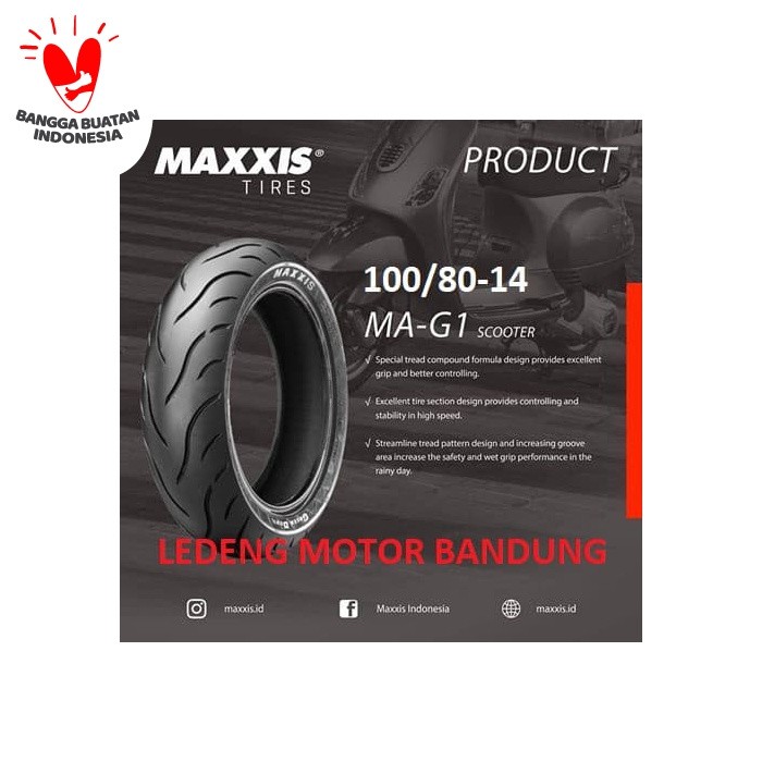 Maxxis 100/80-14 MAGI Ban Tubeless Motor Matic Matik MA-G1 Scooter