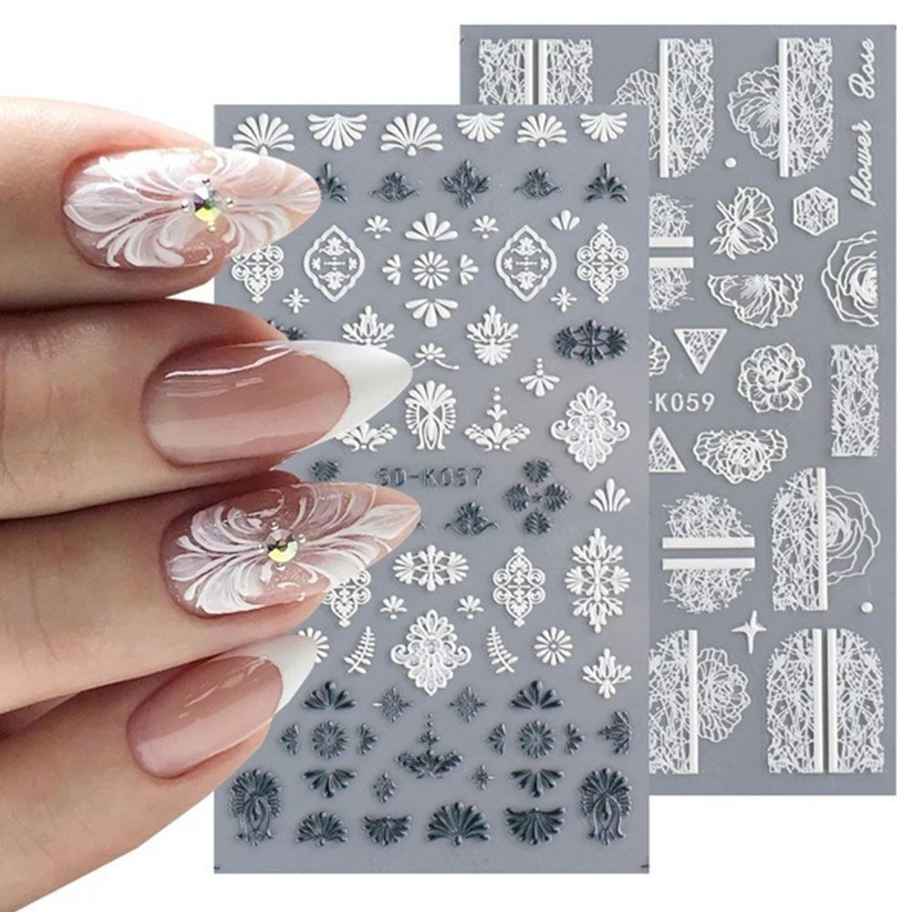 Mxbeauty Stiker Kuku Motif Kupu-Kupu / Bunga 5d Untuk Dekorasi Nail Art / Manicure Diy