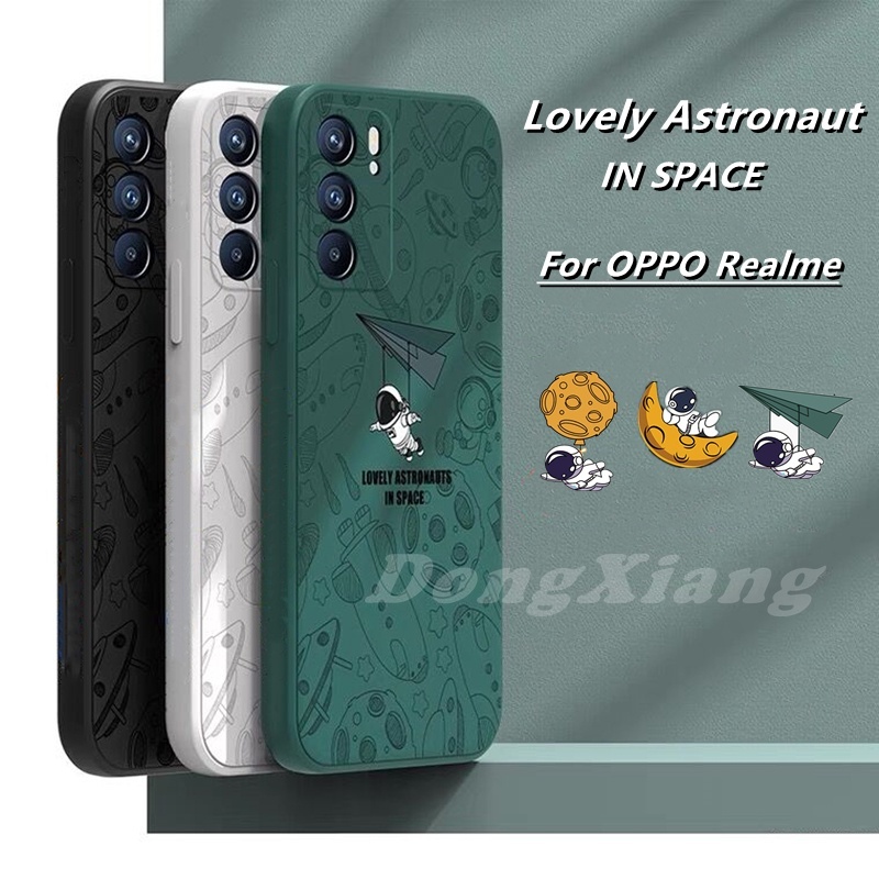 Casing Realme C55 C35 Realme Narzo 50A Prime C11 2021 C20 C15 C12 C25 C25S C3 C2 Realme5 5i 6i Narzo 30A Lovely Astronot Dalam Ruang Silicone Case DGX