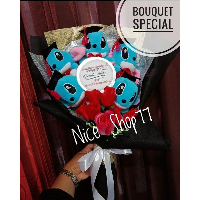 Bouquet Boneka stitch / buket wisuda special / buket boneka murah