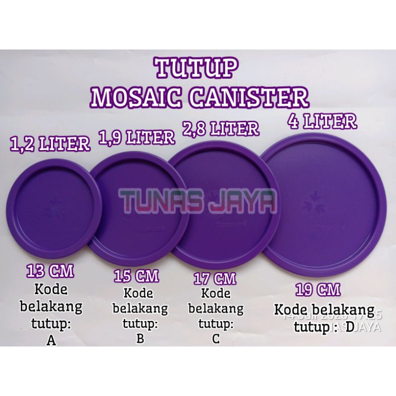 (1 PCS) TUTUP TOPLES MOSAIC CANISTER UNGU TUPPERWARE