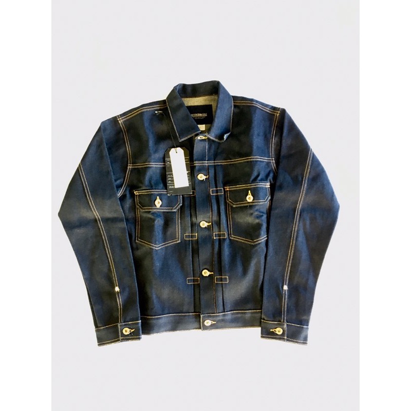Sixteen Denim Scale D’scale 16ds Jeans Trucker Jacket Raw Dry Indigo non Selvedge New Baru BNWT L