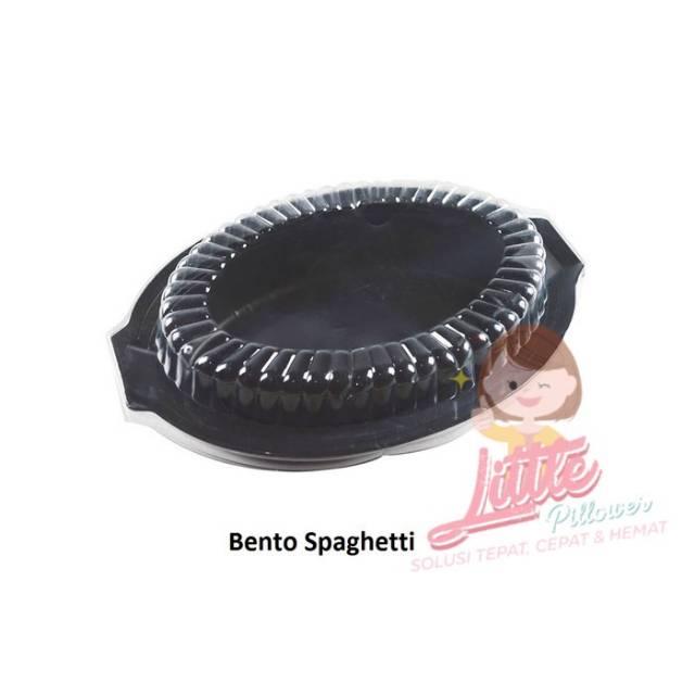 (ISI 50PCS - SPAGETI HITAM) Mika Spaghetti Hitam/Box Spaghetti/Mika Bento Oval