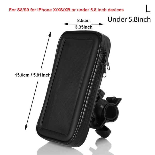 Dudukan Handphone MOTOR Sepeda SIDE Mirror HANDLE BAR Tahan Hujan WATERPROOF Phone Holder Phone Pouch Holder Mirror Stand Mount Phone Case Bag Cover Dudukan Stang