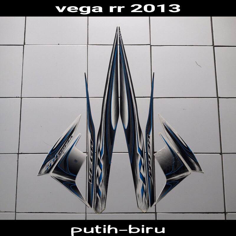 stiker motor vega rr 2013 putih-hitam-biru