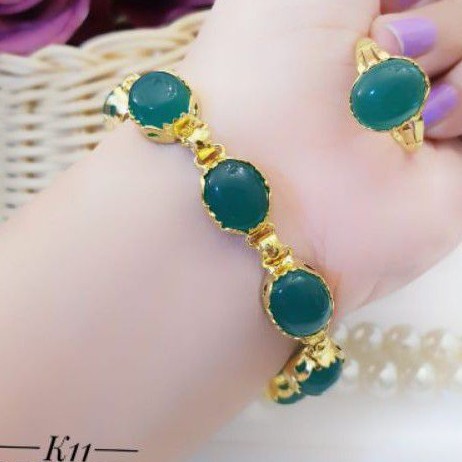 Xuping Set Gelang dan Cincin Lapis 24K Terlaris 218