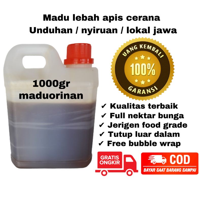

Madu asli murni lebah cerana liar hutan multiflora unduhan organik nyiruan lokal jawa 1kg