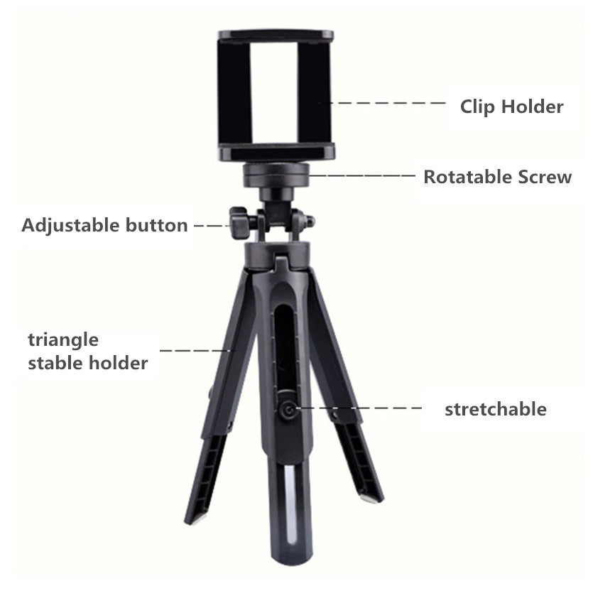 Mini Tripod Support Phone Holder HP U 518 Handphone Adjust Height Rotary 360