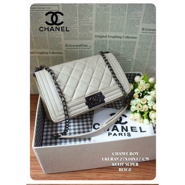 TAS SLEMPANG CHANEL BOY MEDIUM (TAS WANITA)