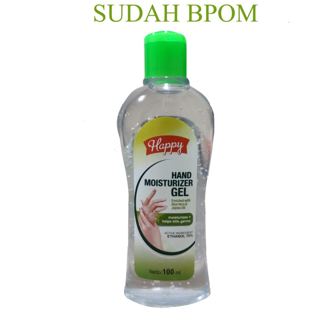 B7351 100 ml Hand Sanitizer Gel / Hand Moisturizer Gel / Gel Sanitiser HAPPY anti virus corona BPOM