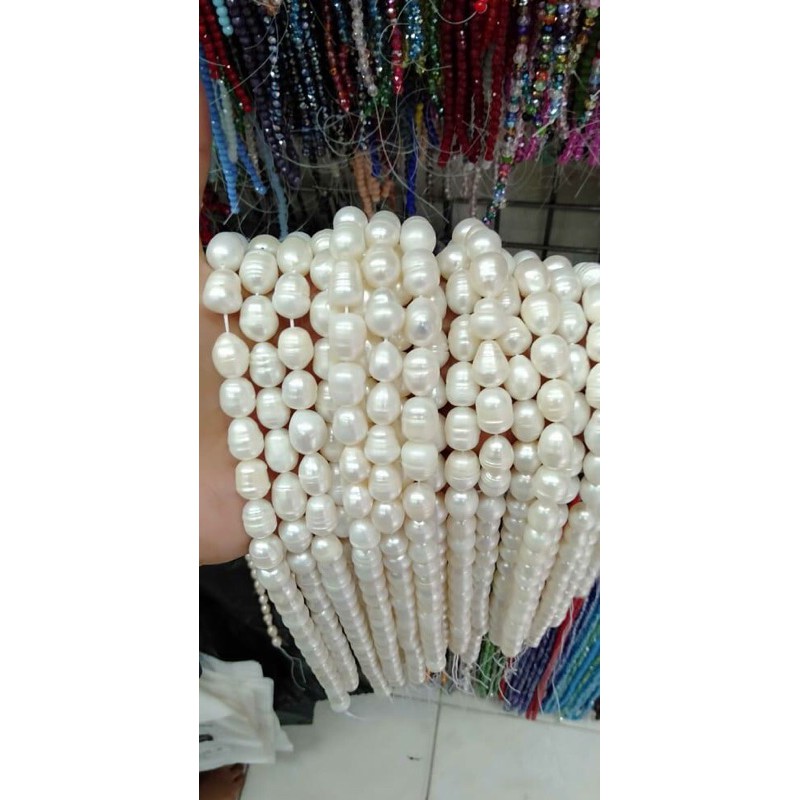 Mutiara air tawar Oval uk 8mm