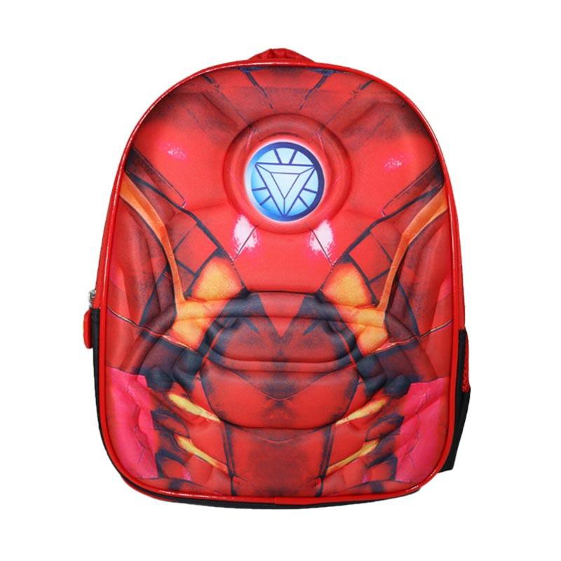 Tas Sekolah Anak TK SD Laki Laki Import Ransel Cowok Iron Man Tali Busa Empuk Anti Air