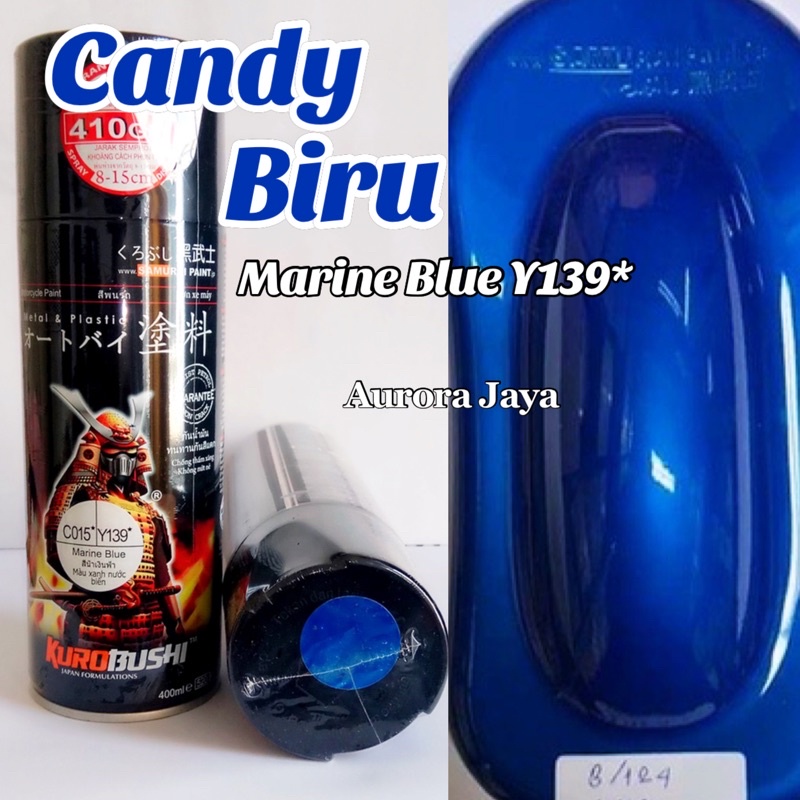 Pilox Samurai Marine Blue Y139 Biru Candytone Candy Tone Transparan Cat Pilok Tahan Bensin 400ml