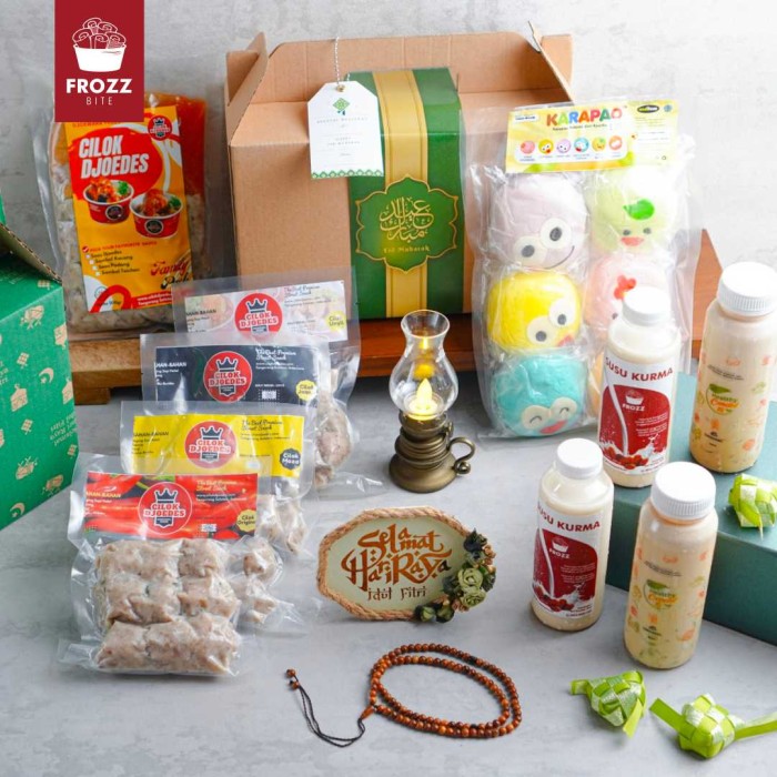 

Parsel Ramadan Custom Cilok Djoedes, Healthy Cendol 18, Frozen Food - box coklat+belt