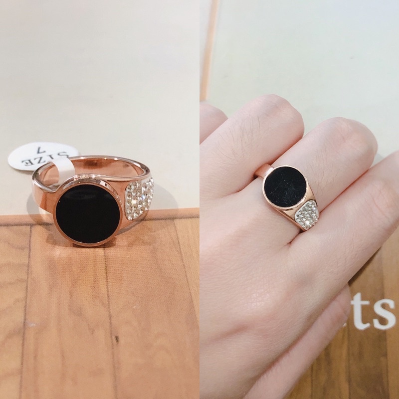 Cincin Circlet Black Titanium Anti Karat Import Korea CS208