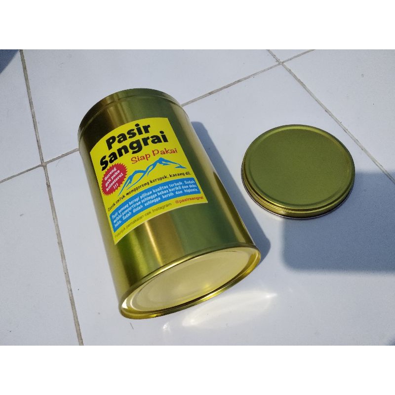 Pasir Sangrai® Siap Pakai - HALUS STANDAR - Kemasan Toples Kaleng Emas 1kg / Pasir Goreng Kerupuk