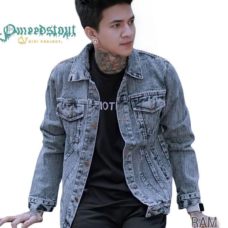 [Brand] THE BOJIEL - jaket jeans pria premium bordir terbaru bahan tebal ukuran M L XL / jaket denim