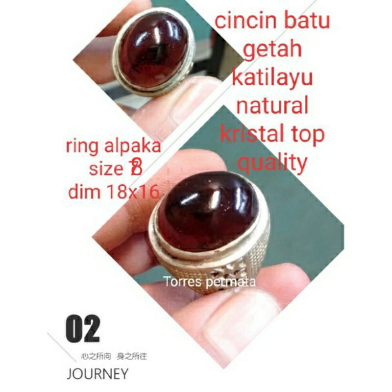 cincin batu akik getah katilayu kristal top quality