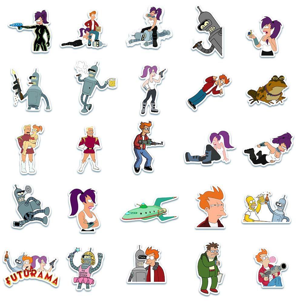 Lanfy Terbang a Futurama Anime Decals Anak Hadiah PVC Scrapbooking Gitar Koper Graffiti Stiker Alat Tulis Stiker Untuk Laptop Bagasi Anime Stiker