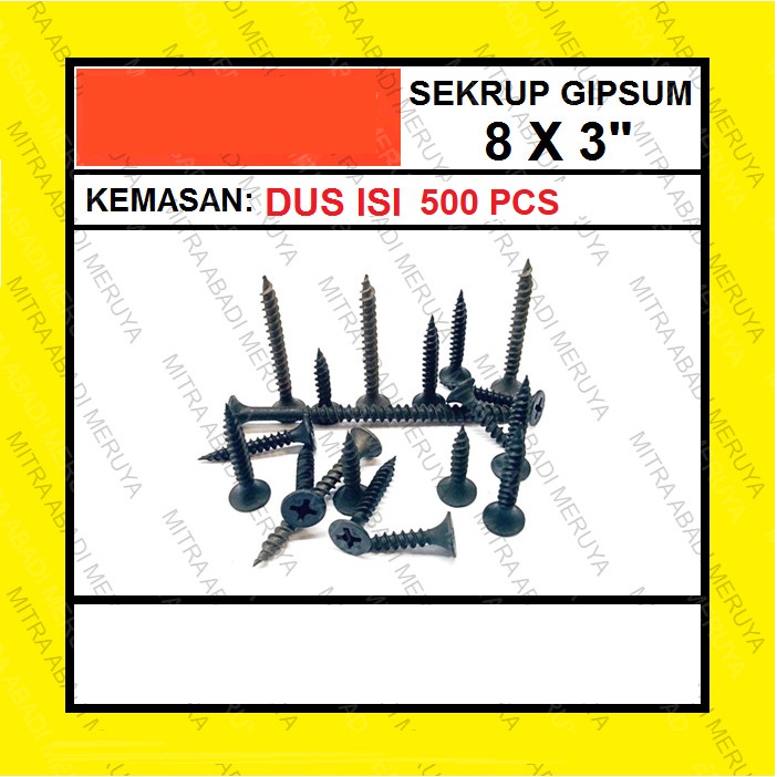 Sekrup Gipsum Sekrup Gypsum Skrup Gipsum 8x3" GROSIR DUS