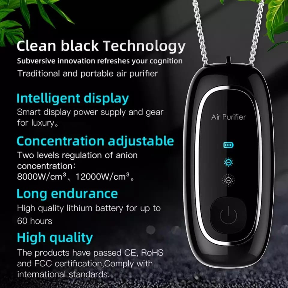 Air Purifier KY1001A Portable Gantung Leher M9 Necklace Mini Personal Portable Air Freshener Upgraded Wearable