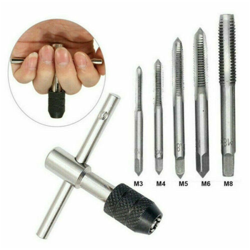 Populer 6Pcs/Set Tap Wrench Hand Taps|Screw Thread Hand Tool Metrik M3-M8