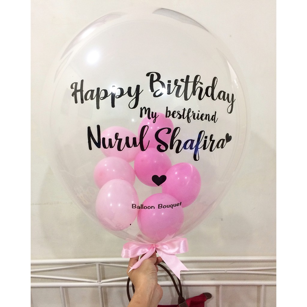 

bubble balloon in pink and white combination 3